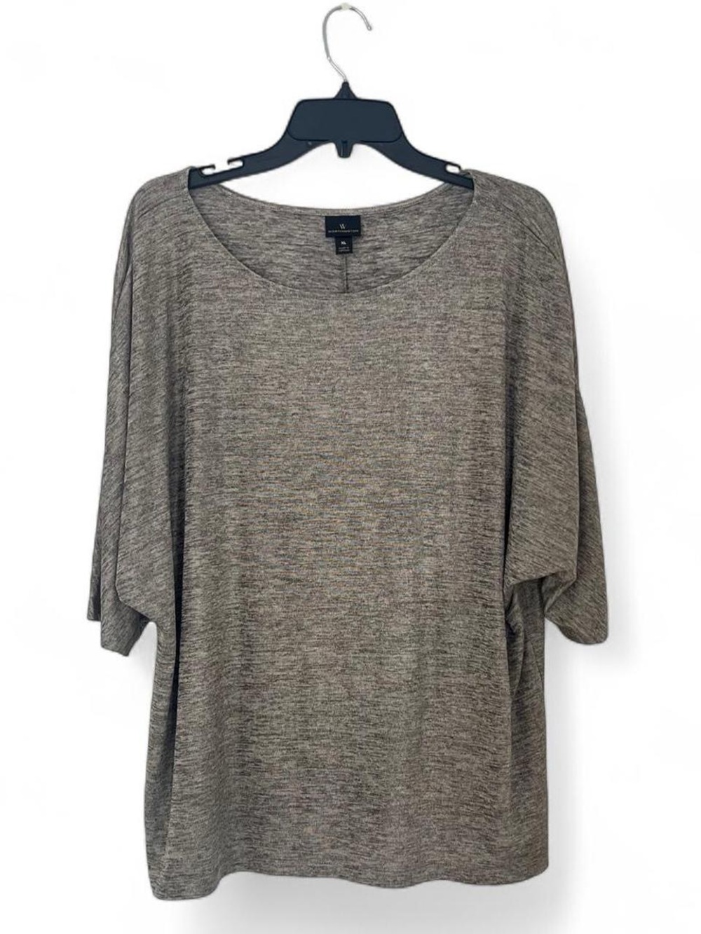 Worthington Relaxed Scoop Neck Women's Top - Gray/Brown